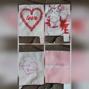 Valentines Day Set Of 4 Heart Design Love Pillow Covers